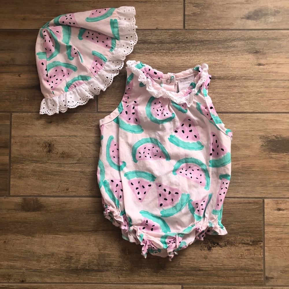 Baby watermelon romper with hat 🍉